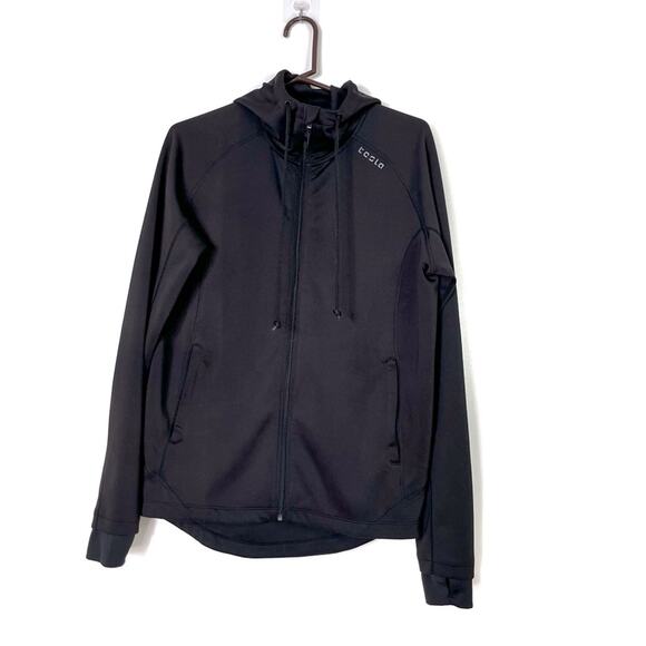 Tesla Full Zip Performance Black Training Hoodie Jacket Medium EUC - Picture 1 of 8
